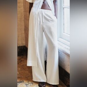 Aritzia White Linen Pants
